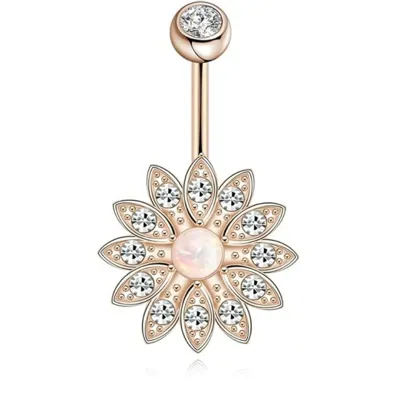 Piercing za popek rose barve rožica